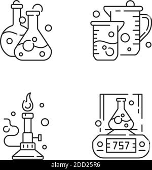 Lineare Symbole für Laborwerkzeuge Stock Vektor