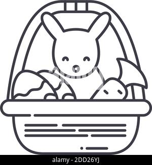 Ostersymbol, lineare isolierte Illustration, dünner Linienvektor, Webdesign-Zeichen, Umrisskonzept-Symbol mit editierbarer Kontur auf weißem Hintergrund. Stock Vektor