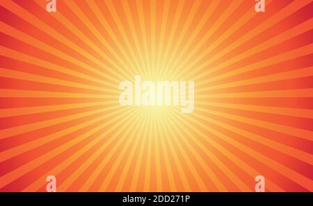 Orange Comic-Zoom mit Linien und Leuchten - Vektor-Illustration Stock Vektor