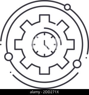 Effizienz und Effektivität Symbol, lineare isolierte Illustration, dünne Linie Vektor, Web-Design-Zeichen, skizzieren Konzept Symbol mit editierbaren Strich an Stock Vektor