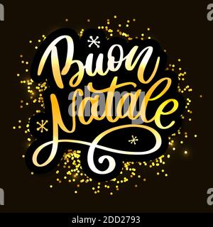 Elegante Holiday Vector Lettering Serie: Buon Natale Stock Vektor