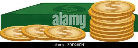 Isolierte Geld-Symbole in weißem Hintergrund Finanz-Symbol- Vektor Stock Vektor