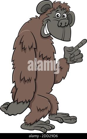 Cartoon Illustration von Gorilla Affe Comic Tier Charakter Stock Vektor