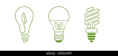 Satz sparender Energiesparlampen Stock Vektor
