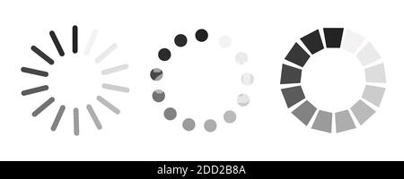 Ladungssymbole eingestellt. Herunterladen, Fortschritt, Loader Runde Bar Vektor Symbole Sammlung isoliert Stock Vektor