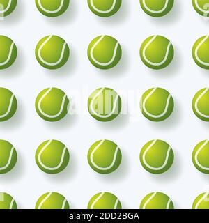 Tennisball nahtlose Pettern Vektor-Illustration. Realistische Tennisball nahtlose Muster-Design Stock Vektor