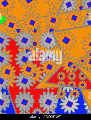 Bunte abstrakte Blumen Nahtloses Muster. Stockfoto