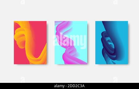 Set von Covers Design-Vorlagen mit lebendigen Gradienten Hintergrund. Modisches, modernes Design. Anwendbar für Plakate, Banner, Flyer, Präsentationen, Cover Stock Vektor