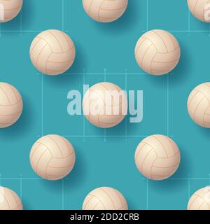 Volleyball Ball nahtlose Pettern Vektor-Illustration. Realistische Volleyball Ball nahtlose Muster-Design Stock Vektor