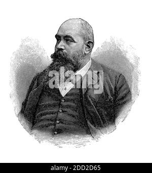 1895 Ca, ITALIEN : der berühmte italienische Dramatiker, Dramatiker und Dichter GIUSEPPE GIACOSA ( 1847 – 1906 ) . Giacosa war der Autor von Giacomo Puccini librettos für LA BOHEME, TOSCA und MADAMA SCHMETTERLING mit Luigi Illica. Er schrieb La DAME DE CHALLANT für die französische Schauspielerin Sarah Bernhardt, New York, 1891. Sein berühmtes Stück ist COME LE FOGLIE (1900). - SCAPIGLIATURA MILANESE - LIRICA - MUSICA classica - Klassik - Musikista - Musiker - Portrait - ritratto - Bart - barba - BELLE EPOQUE - Gilet - gilè - panciotto - Krawatte - Cravatta - DICHTER - POETA - POESIE - POESIA - LETTERATURA - WURF Stockfoto
