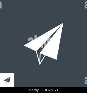 Papierflieger ergänzende Vektor glyph Icon. Stock Vektor