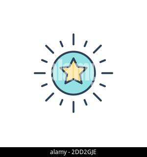 Exzellenz Symbol, Farbe, Linie, Kontur Vektor-Zeichen, lineare Stil Piktogramm isoliert auf weiß. Symbol, Logo-Illustration. Bearbeitbare Kontur. Pixel perfekt Stock Vektor