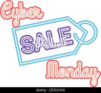 Cyber monday Verkauf Schriftzug mit einem Tag Stock Vektor
