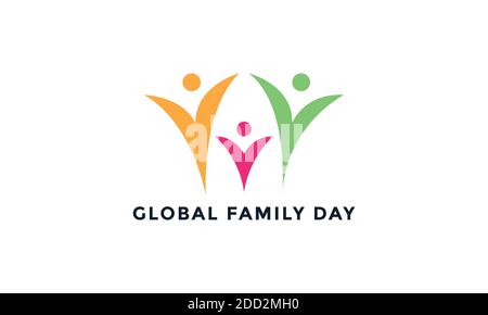 Abstract Menschen globale Familie Tag Logo Vektor Symbol Illustration Design Stock Vektor
