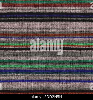 Bunte mehrfarbige horizontale Tapisserie Streifen gewebte Textur. Raum gefärbt Aquarell-Effekt stricken gestreiften Hintergrund. Fuzzy dünne grungy Textil Stockfoto