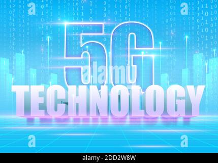 5G konzeptionelle moderne und futuristische Informationstechnologien und Business Illustration - Hintergrund Stockfoto