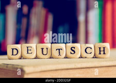 Ein Buch und Sprachkurs für Deutsch Stockfoto