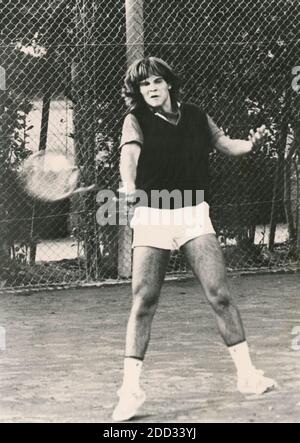 Italienischer Tennisspieler Raoul Pietrangeli, 80er Jahre Stockfoto