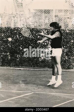 Italienischer Tennisspieler Raoul Pietrangeli, 80er Jahre Stockfoto