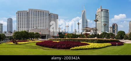 Shanghai People's Square Landschaft Stockfoto