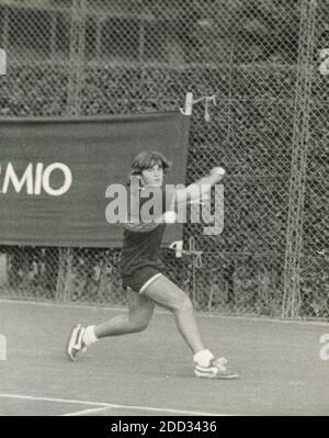 Italienischer Tennisspieler Raoul Pietrangeli, 80er Jahre Stockfoto