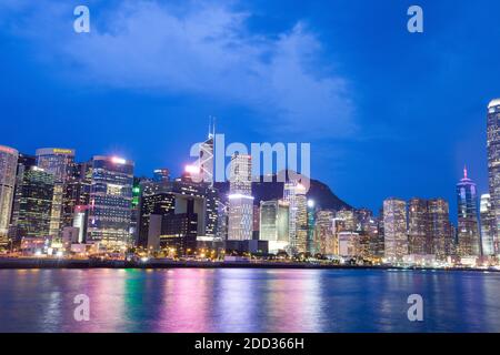 Hong Kong City bei Nacht Stockfoto