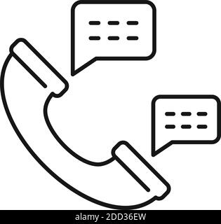 Symbol für Sprechtherapeut anrufen, Umrissstil Stock Vektor