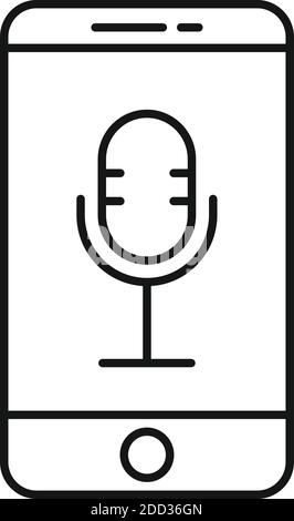 Tonaufzeichnung Logopädie Symbol, Umrissstil Stock Vektor