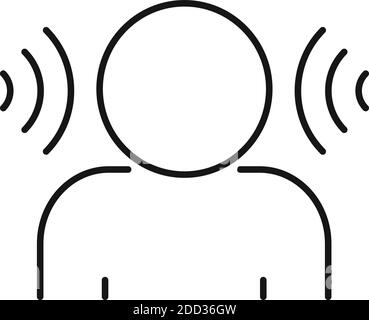 Sound Logopädie Symbol, Umriss Stil Stock Vektor