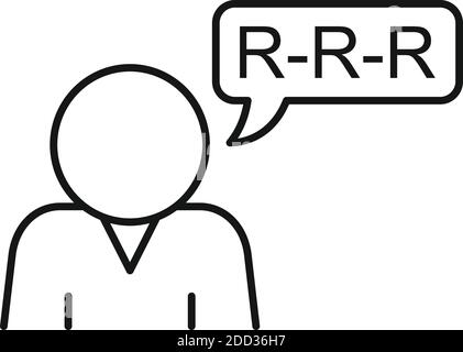 Mund Logopädie Symbol, Umriss Stil Stock Vektor