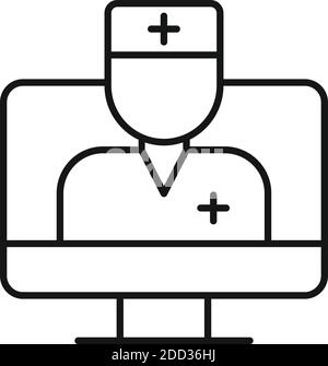 Online-Logopädie-Symbol, Umrissstil Stock Vektor