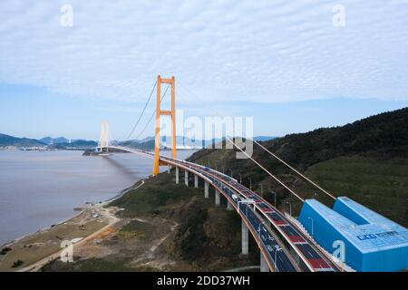 Zhoushan City, Zhejiang provinz Seereise xihoumen Brücke Stockfoto