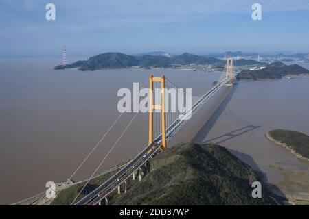 Zhoushan City, Zhejiang provinz Seereise xihoumen Brücke Stockfoto