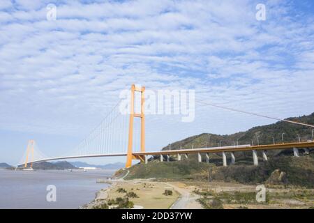 Zhoushan City, Zhejiang provinz Seereise xihoumen Brücke Stockfoto