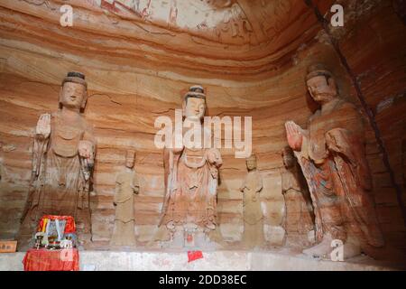 Jingchuan Landkreis in der Provinz gansu südlichen Höhlentempel Stockfoto