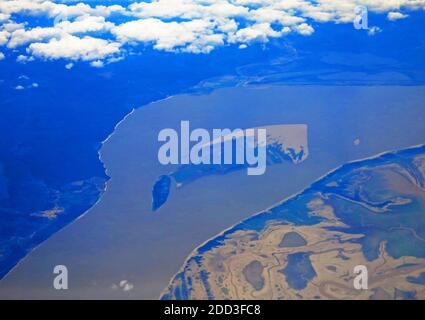 Luftaufnahme über den Amazonas bei Santarem, Brasilien Stockfoto