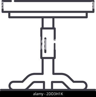 Feldtabellen-Symbol, lineare isolierte Illustration, Vektor mit dünnen Linien, Webdesign-Zeichen, Umrisskonzept-Symbol mit editierbarer Kontur auf weißem Hintergrund. Stock Vektor