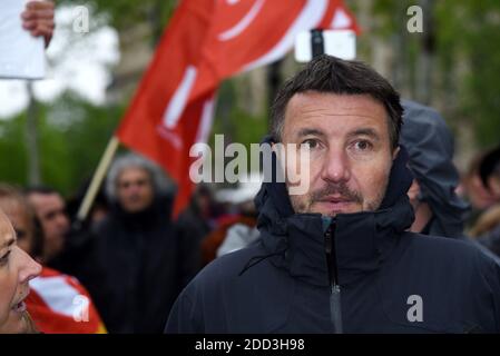Pierre Laurent, Olivier Besancenot und Guillaume Balas der einheitliche Treffpunkt der Republik in Paris, Frankreich am 30. April 2018. Foto von Alain Apaydin/ABACAPRESS.COM Stockfoto