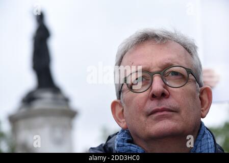 Pierre Laurent, Olivier Besancenot und Guillaume Balas der einheitliche Treffpunkt der Republik in Paris, Frankreich am 30. April 2018. Foto von Alain Apaydin/ABACAPRESS.COM Stockfoto