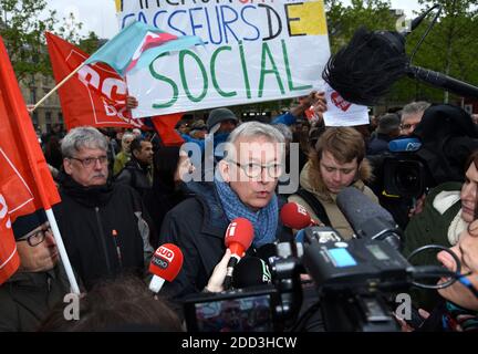 Pierre Laurent, Olivier Besancenot und Guillaume Balas der einheitliche Treffpunkt der Republik in Paris, Frankreich am 30. April 2018. Foto von Alain Apaydin/ABACAPRESS.COM Stockfoto