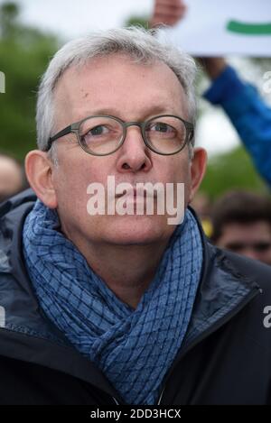 Pierre Laurent, Olivier Besancenot und Guillaume Balas der einheitliche Treffpunkt der Republik in Paris, Frankreich am 30. April 2018. Foto von Alain Apaydin/ABACAPRESS.COM Stockfoto