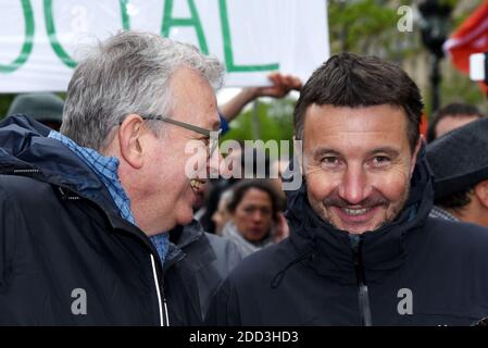 Pierre Laurent, Olivier Besancenot und Guillaume Balas der einheitliche Treffpunkt der Republik in Paris, Frankreich am 30. April 2018. Foto von Alain Apaydin/ABACAPRESS.COM Stockfoto