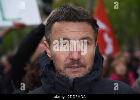 Pierre Laurent, Olivier Besancenot und Guillaume Balas der einheitliche Treffpunkt der Republik in Paris, Frankreich am 30. April 2018. Foto von Alain Apaydin/ABACAPRESS.COM Stockfoto