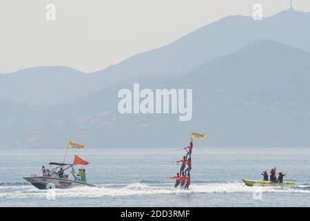 Allgemeine Atmosphäre während des Hotel Transylvania 3 Fotoalles im Palais des Festivals am 07. Mai 2018 in Cannes, Frankreich im Rahmen der 71. Jährlichen Filmfestspiele von Cannes. Foto von Aurore Marechal/ABACAPRESS.COM Stockfoto