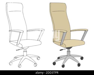 Büro Sessel Grafik isoliert Skizze Illustration Vektor Stock Vektor