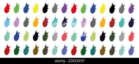 Viele bunte Spritzer von Farbe Vektor Stockfoto