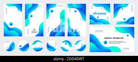 Abstrakte blaue Flüssigkeit trendige Vektor-Hintergründe mit Kopieplatz für Text. Meldungen, Beiträge, Highlights in sozialen Medien Stock Vektor