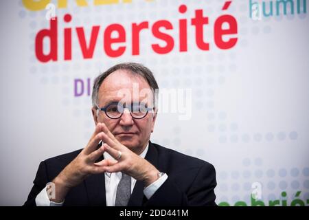 Pascal Mauberger, Vorsitzender der Geschäftsführung des McPhy Energy-Unternehmens, nimmt am 1. Juni 2018 an der Vorstellung des Wasserstoff-Einsatzplans für die Energiewende in Paris, Frankreich, Teil. Foto von Raphael Lafargue/ABACAPRESS.COM Stockfoto