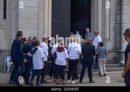 Trauerzeremonie von Maelys de Araujo, 9 Jahre altes Mädchen, das im August 2017 vom Serienmörder Nordahl Lelandais in La Tour Du Pin, Frankreich, am 2. Juni 2018 ermordet wurde. Foto von Julien Reynaud/APS-Medias/ABACAPRESS.COM Stockfoto