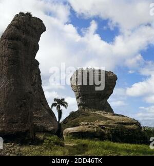 Imposante Truppenübungsplätze in Vila Velha, Brasilien 1966. Beeindruckende Naturlandschaften in Vila Velha, Brasilien 1966. Stockfoto